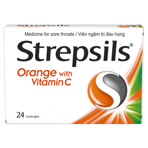 Strepsils Orange with Vitamin C- Hộp 24 viên